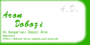 aron dobozi business card