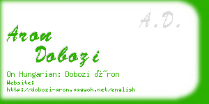 aron dobozi business card